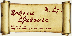 Maksim LJubović vizit kartica